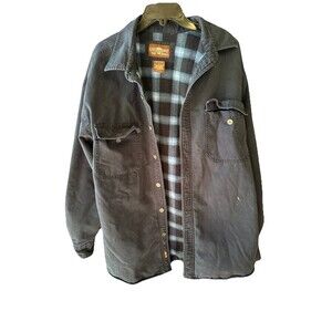 Levi's Heavy Blue Cotton Plain Insulated Full Button Outdoor Shirt Jacket Large